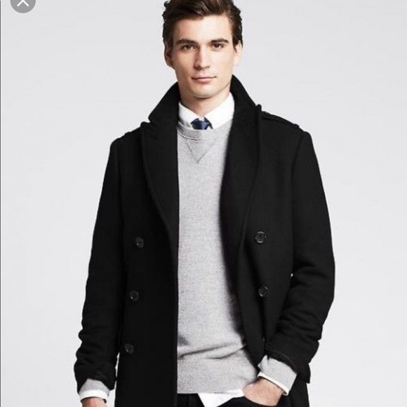 mens black peacoat
